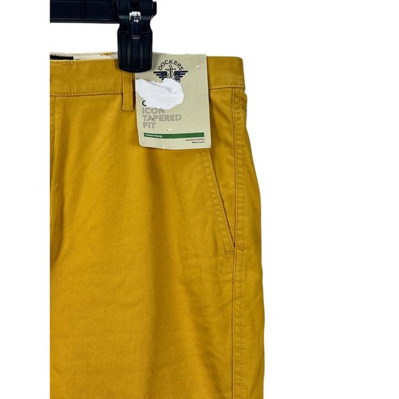 Dockers Men's Icon Tapered Fit Yellow Pants Hemp Blend 33x32 Comfort Vibrant NWT - Picture 10 of 14